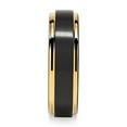 thumbnail image 3 of 6mm Tungsten Rings for Men Women Two Tone Black Gold Wedding Band Engagement Size 6-13 (Tungsten, 7.5), 3 of 6
