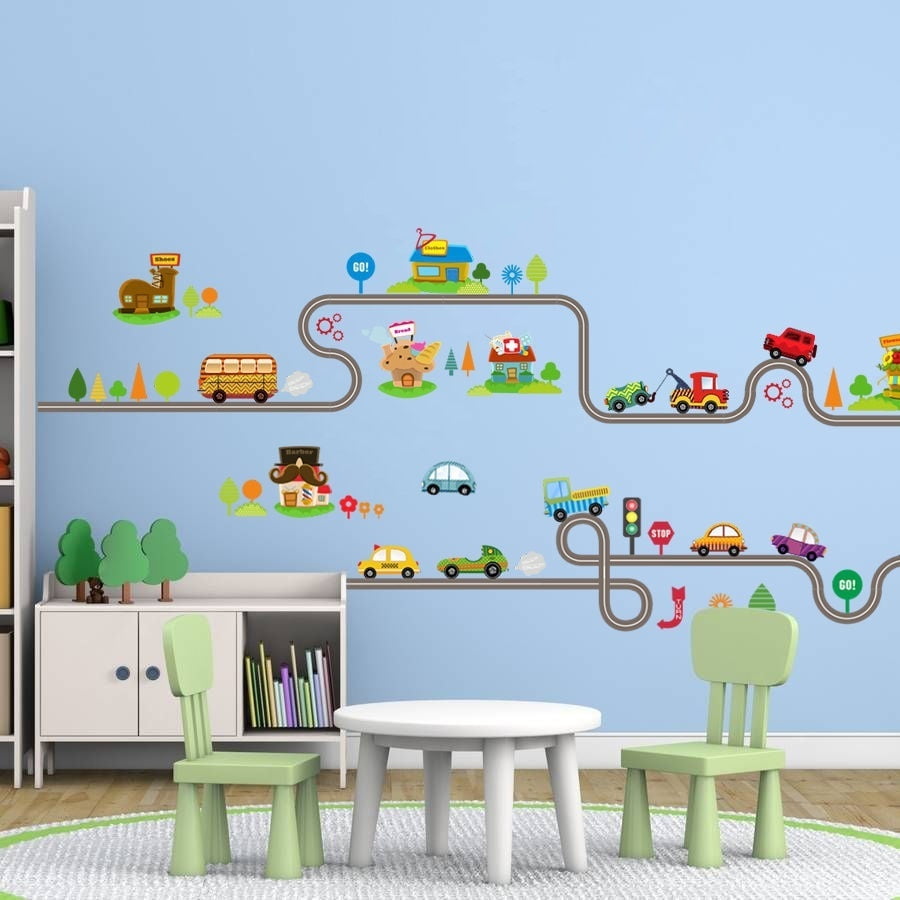 Transport Wall Stickers Train Ship Car Tree Decals Art Kids Baby Nursery Bedroom Canada Transport Wall Stickers Train Ship Car