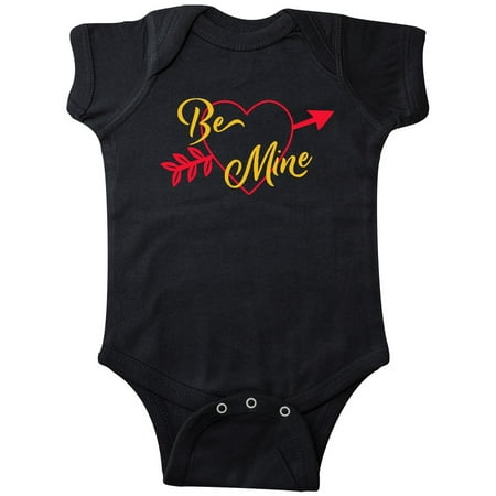 

Inktastic Be Mine Valentine s Day Arrow and Heart in Red and Gold Gift Baby Boy or Baby Girl Bodysuit
