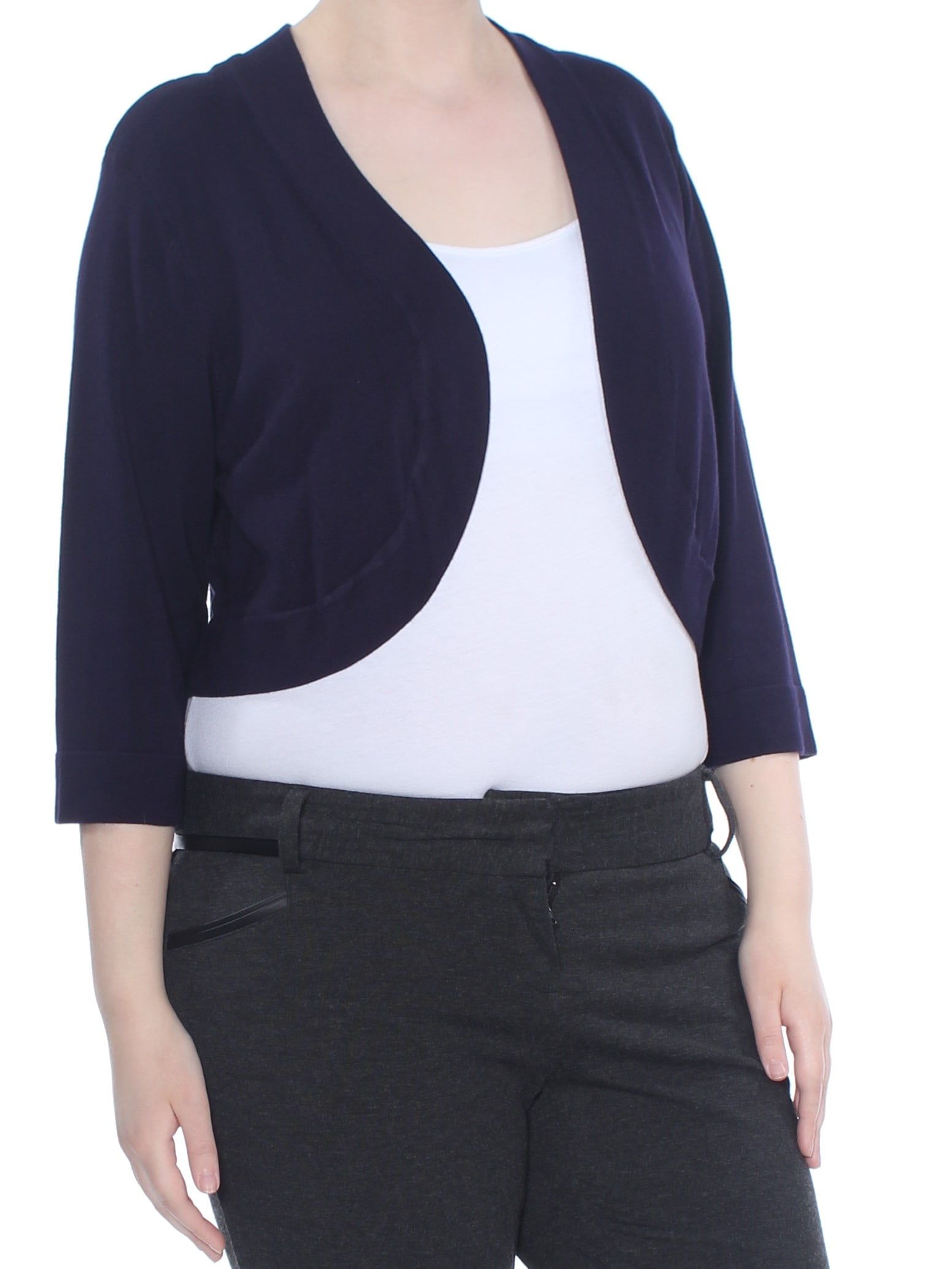 Jessica Howard JESSICA HOWARD Womens Navy Shrug Cardigan 3/4 Sleeve