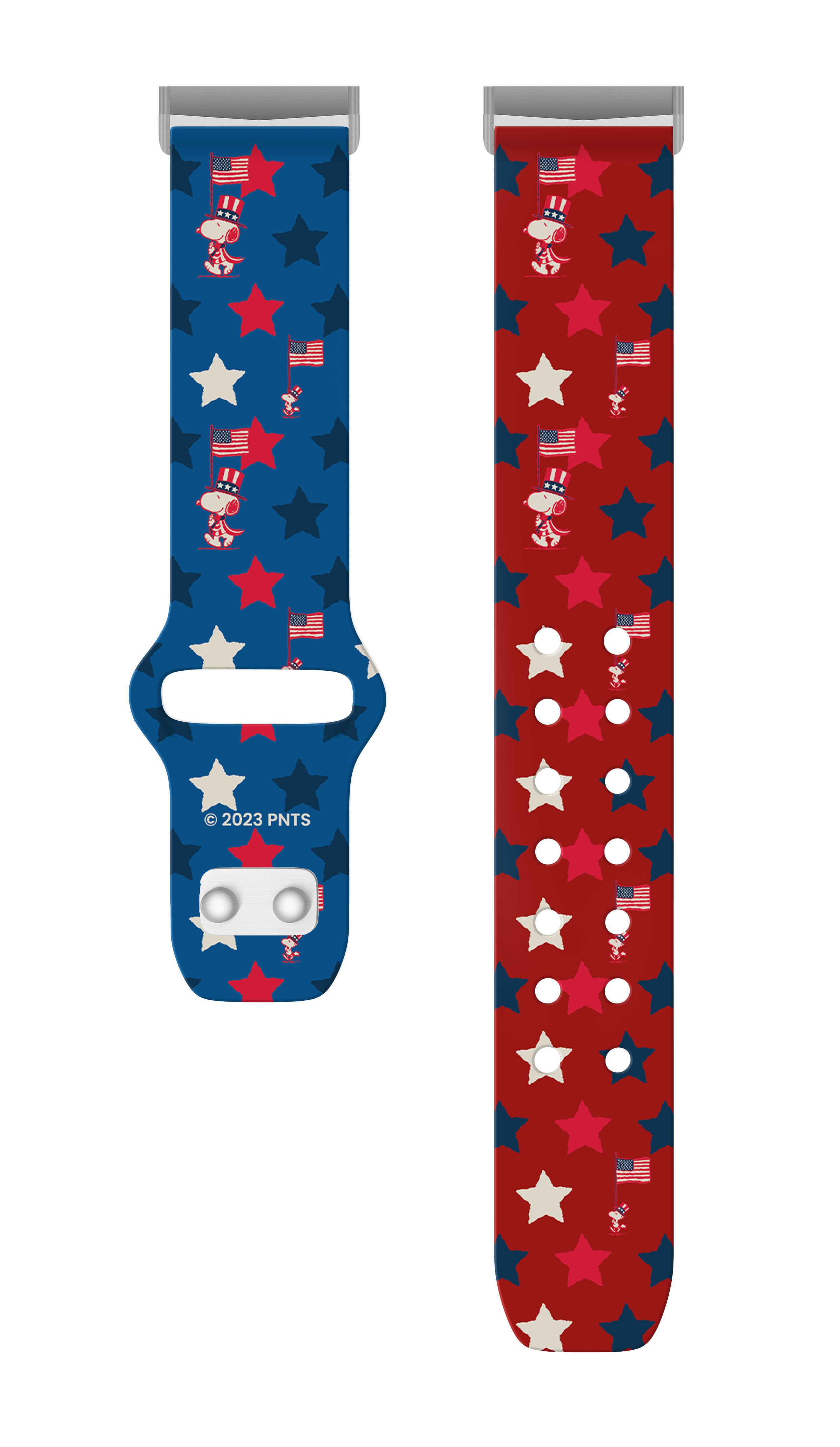 Peanuts Patriotic HD Unisex Watch Band Compatible with FitBit Versa 3 & Sense (20mm Long Flag) by Affinity Bands