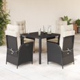 thumbnail image 1 of vidaXL 5 Piece Garden Dining Set with Cushions Black Poly Rattan, 1 of 5