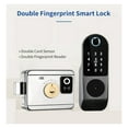 thumbnail image 3 of Door Lock, No Wiring Waterproof Tuya Smart Door Lock Double Sided Fingerprint Rim Lock Smart Card Digital Code Outdoor Electronic Lock ,Easy to Install, 3 of 7