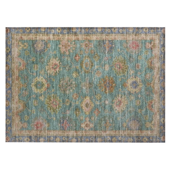 Dalyn Rugs Machine Washable Indoor/Outdoor Chantille ACN2045 Teal 1'8" x 2'6" Rug