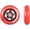 Rocket Red, variant on Rollerex VXT500 Inline Skate Wheels (2-pack w/ bearings, spacers and washers) - Use on Roller Blades, RipStiks, Luggage, Baggage or Wheelchairs (Rocket Red, 72mm)