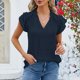thumbnail image 1 of Fiudx Camisas para Mujer Tops de Mujer, Camisetas Holgadas y Cómodas de Manga Corta a La Moda, Camiseta Plegable con Cuello En V, 1 of 4