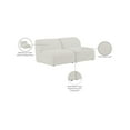 thumbnail image 2 of Meridian Furniture Miramar Cream Durable Linen Textured Modular Sofa, 2 of 8