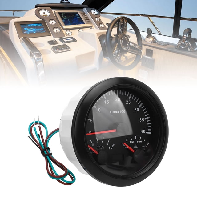 3 in 1 Electrical Tachometer Oil Pressure Water Temp Gauge for RV Yacht. 7 Colors Backlit