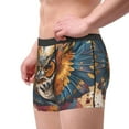thumbnail image 2 of Sikiie Colorful Owl Tattoo Art Print Men's Boxer Briefs, Elastic Waistband Boxer Briefs Leggings-Large, 2 of 5