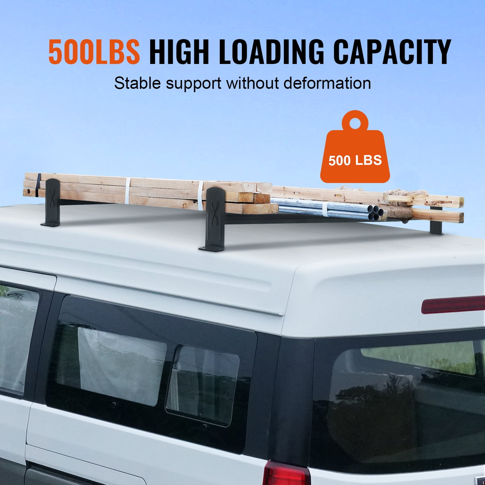 BENTISM Van Roof Ladder Rack, Easy Installation, Adjustable 35.8 To 57.5 in