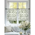thumbnail image 4 of Vintage Green Floral Sheer Curtains 45 Inch Long 2 Panels, Farmhouse Flower Pastoral Style Light Filtering Rod Pocket Semi Sheer Curtains, Sheer Voile Drapes for Living Room Bedroom, 52"x45", 4 of 5