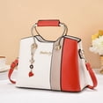 thumbnail image 2 of Stylago Purses and Handbags for Women with Pendant Leather Top Handle Tote Bag Color Blocking Crossbody Shoulder Bags Orange, 2 of 5