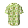 thumbnail image 6 of Lsque Avocado And Toast print Men's Cuban Collar Short Sleeve Shirt Summer Beachwear Casual Button Down Fashionable Vacation Leisure Shirt-X-Large, 6 of 7
