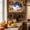 Dark blue, variant on Welcome Sign for Front Door, White Pumpkins Fall Round Metal Wall Art Wreaths, Navy Blue Floral Thanksgiving Wooden Outdoor Indoor Wall Hanging Sign for Porch Decor Housewarming Gifts 7.9 Inch