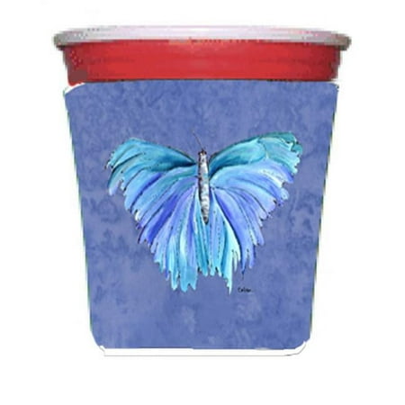 

Butterfly On Slate Blue Red Solo Cup bottle sleeve Hugger - 16 To 22 oz.