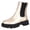 Gold, variant on Women's Ankle Boots Chunky Sole Round Toe Side Zip Booties Fall Winter Street Style Fashion Shoes Orange 7
