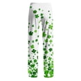 thumbnail image 5 of Fgvctg St. Patrick's Day Pajama Pants for Men Lucky Sleepwear Wide Leg Pajama Shamrock Clover Print High Waisted Pjs Pants Oversized Spring Fall Drawstring Lounge Pants with Pockets Green S, 5 of 5