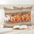 thumbnail image 3 of Orange Pumpkin Outdoor Waterproof Pillow Covers, Thanksgiving Fall Leaves Botanical Wood Decorative Square Throw Pillowcase Sofa Cushion Sham for Patio/Couch/Chair, 26"x26" 2 Pack, 3 of 8