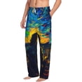 thumbnail image 5 of Cauagu Abstract Starry Sky Mens Pajama Pants Sleep & Lounge Pants,PJ Bottoms with Pockets-Small, 5 of 7