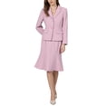 thumbnail image 2 of INSPIRE CHIC Women's 2 Piece Skirt Suit Set 2025 Trendy Work Blazers and Fishtail Pencil Skirts M Pink, 2 of 5