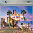 thumbnail image 2 of 9 x 6 ft Las Vegas Night City Party Photo Backdrop Welcome to Las Vegas Casino Poker Movie Themed Photo Background Portraits Birthday Party Vacation Travel Photo Booth Prop, 2 of 5