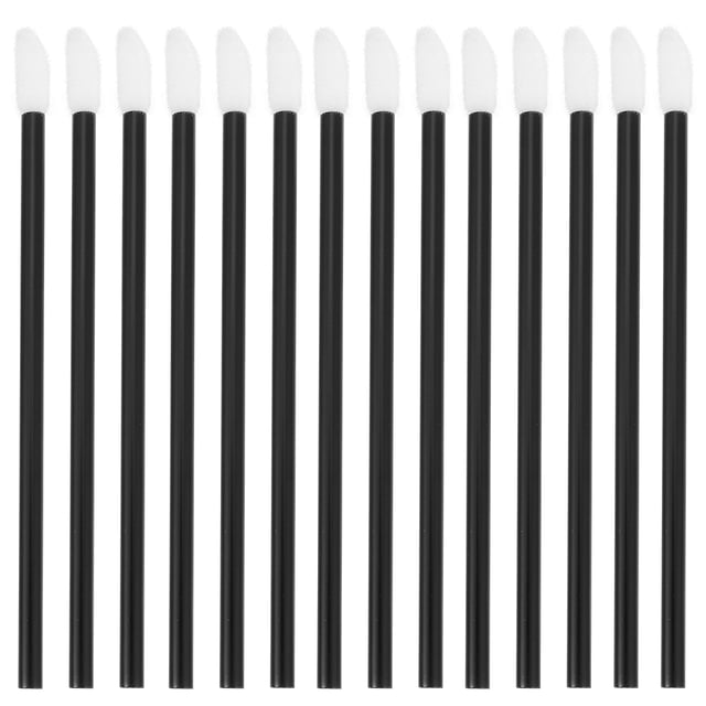 EeaseCA 200pcs Disposable Lipstick Brushes Hollow Lip Gloss Applicators Sticks Makeup Tools (Black)