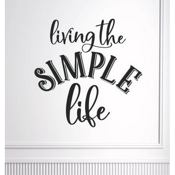 Camper Wall Decal Living The Simple Life Farmhouse Decor Art Stickers 23x23-Inch Black