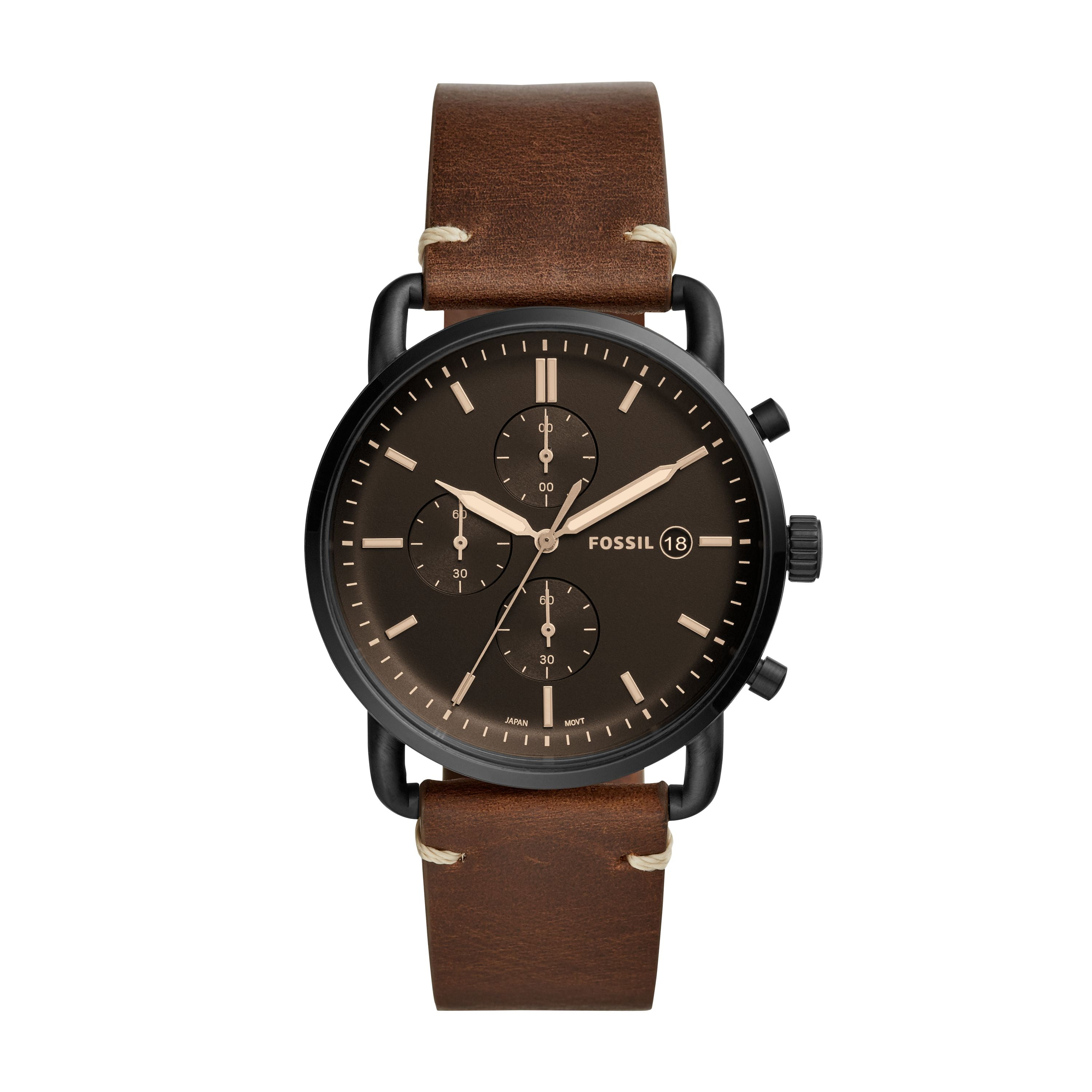 Fossil Men's Commuter Chronograph Brown Leather Watch (Style: FS5403 ...