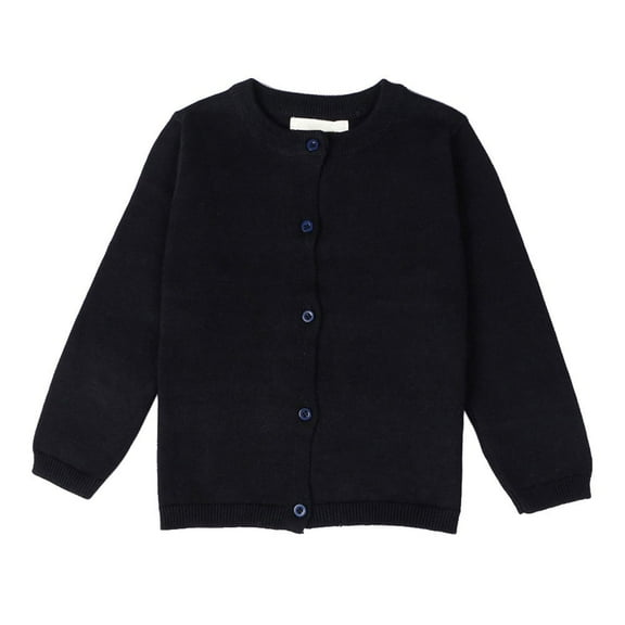 Baywell Baby Girl Boy Knit Cardigan Sweater Toddler Button Up Cardigan Long Sleeve Solid Top Fall Winter Clothes Black 12-18 Months