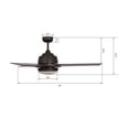 thumbnail image 3 of 52" 3 Blades Indoor Ceiling Fan with Wall Control and Light, 3 of 7