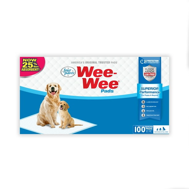 Four Paws WeeWee Dog Training Pads, 22 in x 23 in, 100 Count Walmart