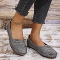 thumbnail image 2 of Loafers for Women Comfortable Wide Toe Box Business Casual Shoes Low Top Slip On Work Shoes Non Slip Walking Flats Gray Size 9, 2 of 8