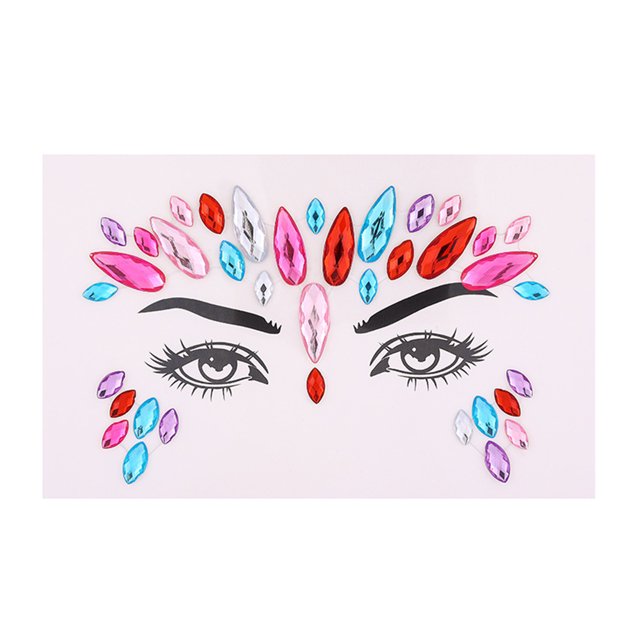 Rhinestone Face Decoration Sticker Crystal Rhinestone Decorative Sticker Eye Makeup Accessories Face Jewels Rhinestone Stickers