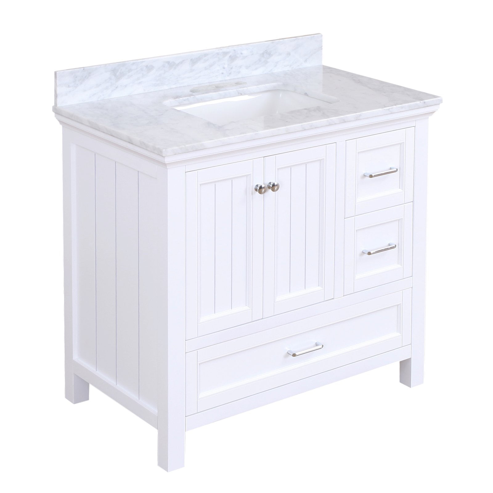 Paige 36 Bathroom Vanity With White, 36 Inch Bath Vanity With Top