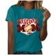 thumbnail image 1 of Blusa informal de manga corta con cuello redondo y estampado suelto de verano para mujer con estilo OAVQHLG3B Store  lin121212, 1 of 4