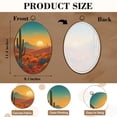thumbnail image 3 of Canvas Wall Art Cactus Arizona Desert Boho Western Aztec Southwestern Cacti Mountains Oval Framed Canvas Prints Vintage Wall Hanging Decor for Home Decorations 8.6"x11.4", 3 of 7