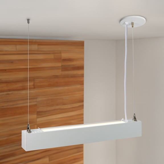 Maxxima 2 ft. LED Linear Up / Down Light Fixture, 3 CCT 3500K-5000K, 3000 Lumens, Adjustable Light Output, Suspension Pendant Mounting