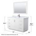 thumbnail image 6 of Wyndham Collection Miranda 54" Plywood Single Bathroom Vanity in White/Nickel, 6 of 7