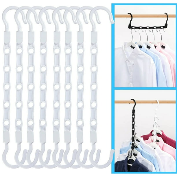 8Pcs Magic Hangers Organizer Space Saving Cascading Plastic Clothes