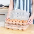 thumbnail image 4 of Paquete de 2 soportes para huevos cubiertos, soporte para huevos para refrigerador, contenedor de almacenamiento de huevos, bandeja de plástico para huevos para refrigerador-, 4 of 4