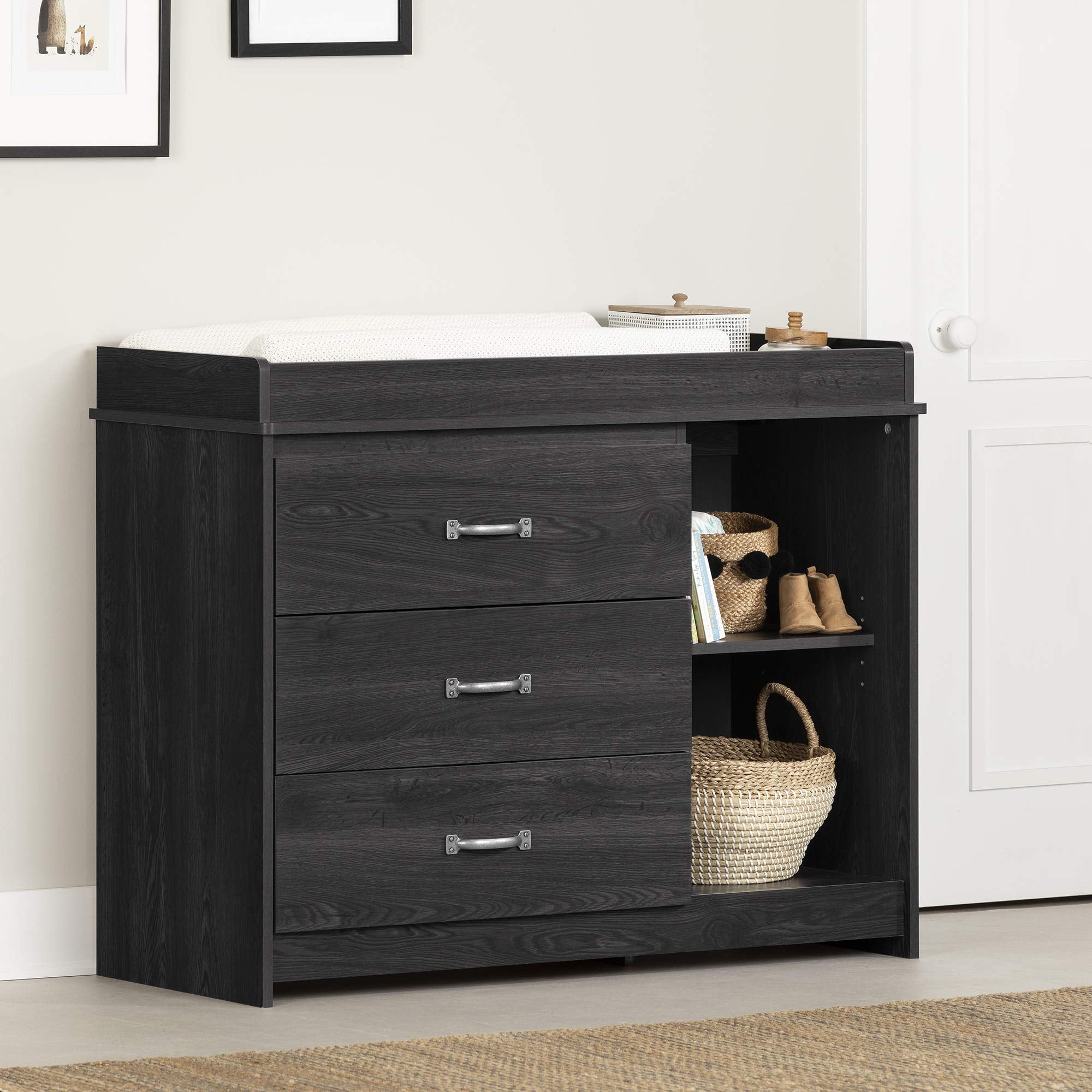 South Shore Tassio Changing Table, Gray Oak