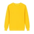 thumbnail image 2 of UJNDER Women's Sweatshirt Solid Color Round Neck Pullover Long Sleeve Casual Autumn Winter Yellow L, 2 of 5