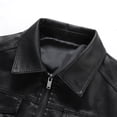 thumbnail image 5 of Chaqueta de cuero para hombre, primavera, otoño e invierno, ajustada, de moda, con forro polar, chaqueta de moto gruesa, chaqueta de cuero para hombre, 5 of 5