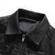 thumbnail image 2 of Chaqueta de cuero para hombre, primavera, otoño e invierno, ajustada, de moda, con forro polar, chaqueta de moto gruesa, chaqueta de cuero para hombre, 2 of 5