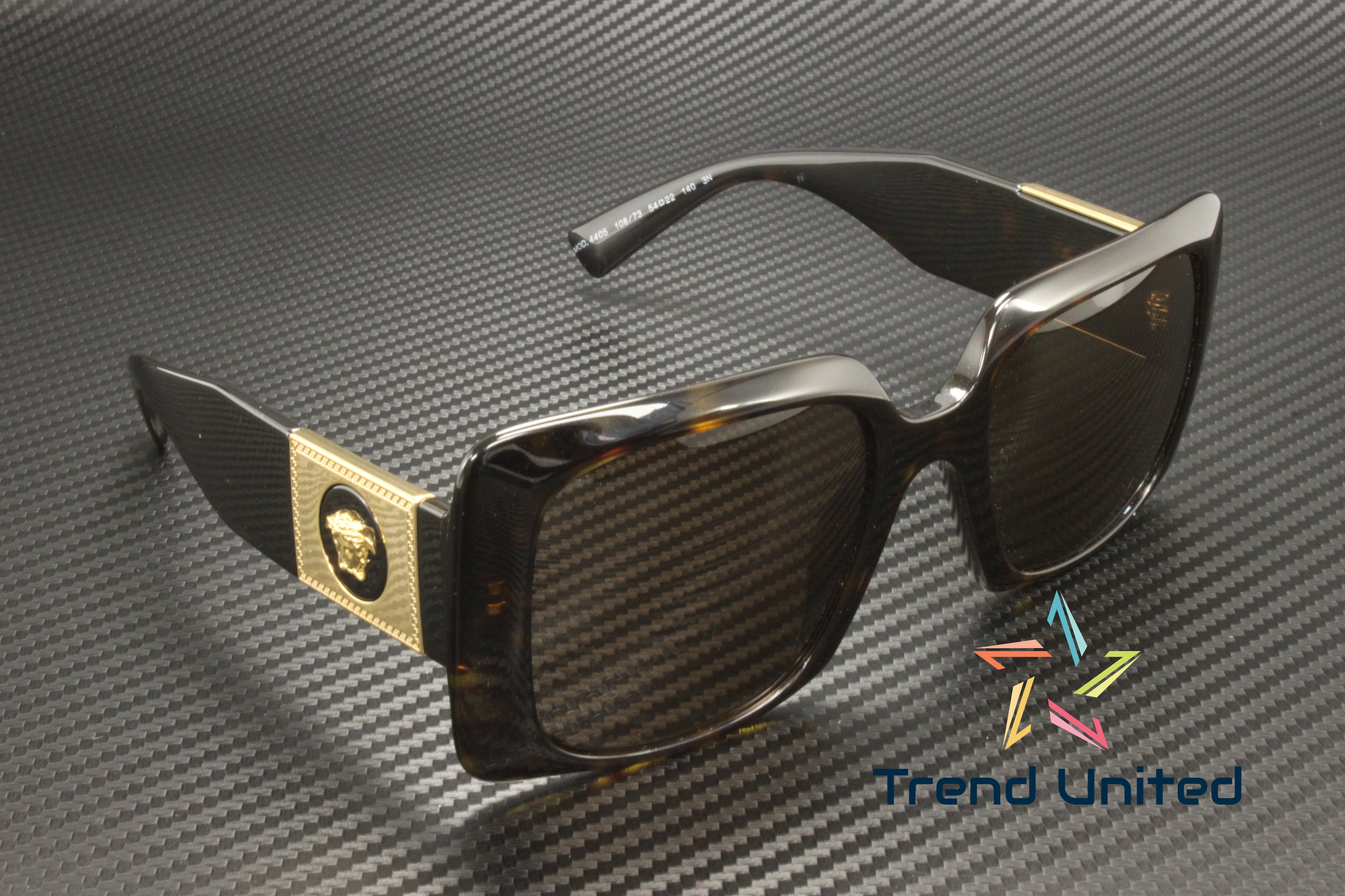 Versace VE 4405 Plastic Womens Rectangle Sunglasses Havana 54mm Adult