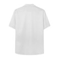 thumbnail image 4 of Ramiter Men's Shirts Mens Short Sleeve Button Up Cotton Linen Shirts White,S, 4 of 6
