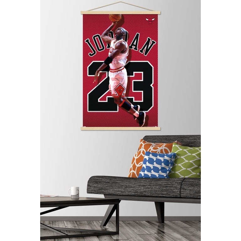 Michael Jordan - Jersey Wall Poster with Magnetic Frame, 22.375