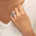 thumbnail image 3 of Women's 2pcs Cubic Zirconia Diamond Stackable Ring Set For Wedding Engagement Party Valentine's Day Anniversary Jewelry Gifts, 3 of 4