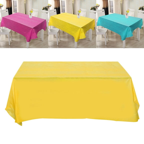 Pretyzoom Disposable tablecloth in Yellow for Table Protection Made from PE 137x183cm