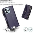thumbnail image 6 of for iPhone 14 pro Wallet case,iPhone 14 pro Phone case with Zipper Card Holders for Women Slots Crossbody Flip Folio Book Cover with Credit Card Holder Men case - Purple, 6 of 6